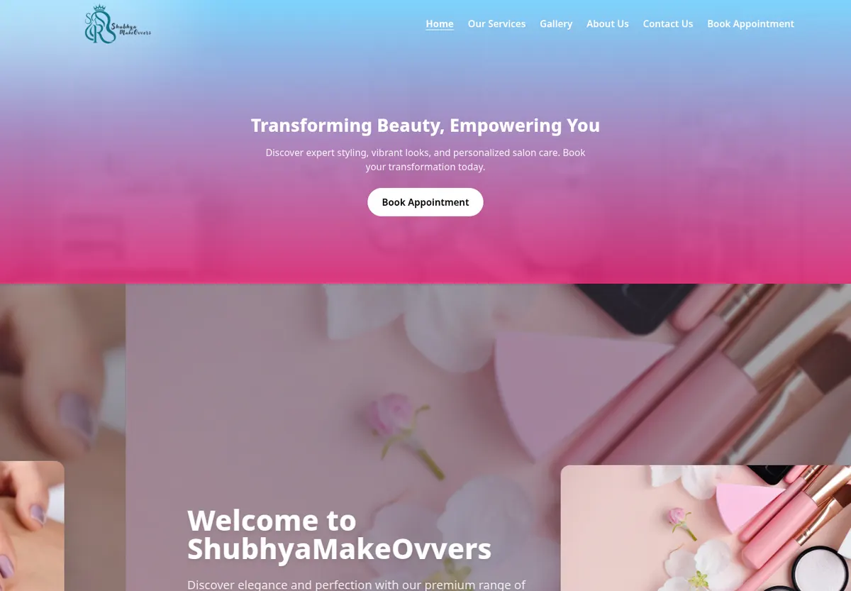 Subhya Makeovers website